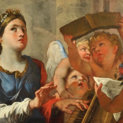 Santa Cecilia con gli angeli in coro